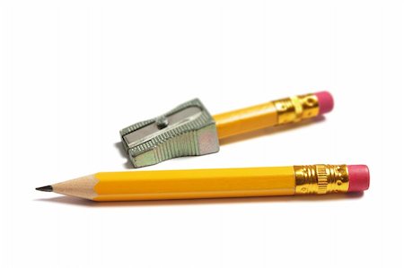 simsearch:400-05290430,k - Pencils and Sharpener on White Background Photographie de stock - Aubaine LD & Abonnement, Code: 400-05201148