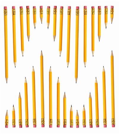 simsearch:400-05289294,k - Rows of Pencils on White Background Foto de stock - Super Valor sin royalties y Suscripción, Código: 400-05201151