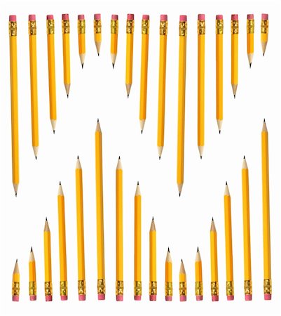 simsearch:400-05369901,k - Rows of Pencils on White Background Photographie de stock - Aubaine LD & Abonnement, Code: 400-05201151