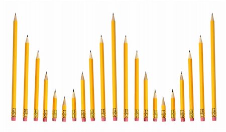 simsearch:400-05289500,k - Row of Pencils on Isolated White Background Photographie de stock - Aubaine LD & Abonnement, Code: 400-05201152