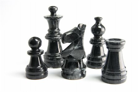 simsearch:400-05290222,k - Chess Pieces on White Background Photographie de stock - Aubaine LD & Abonnement, Code: 400-05201391