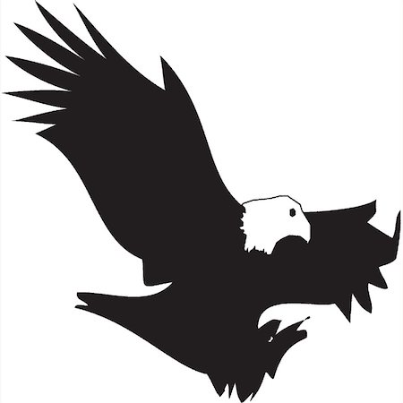 eagle fly - vector silhouette Stock Photo - Budget Royalty-Free & Subscription, Code: 400-05201995
