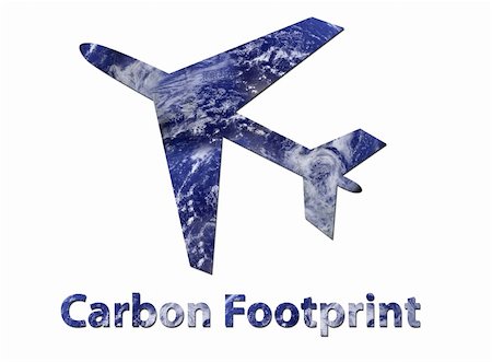 An illustration of an airplane made up of water to represent environmental issues or carbon footprint. Water picture from NASA. Stock Photo - Budget Royalty-Free & Subscription, Code: 400-05202135