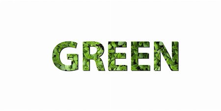The word GREEN is written composing of elements of earth. Fotografie stock - Microstock e Abbonamento, Codice: 400-05202159
