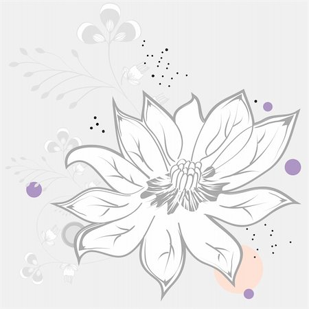 simsearch:400-07217139,k - White flower on grey background Photographie de stock - Aubaine LD & Abonnement, Code: 400-05202248