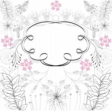 simsearch:400-06202782,k - Stylish frame with floral ornament Stock Photo - Budget Royalty-Free & Subscription, Code: 400-05203109