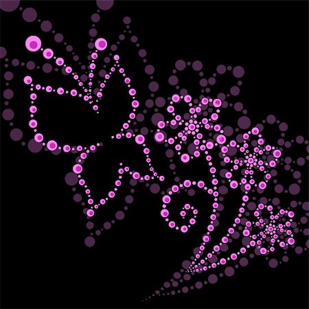 skylark12 (artist) - illustration of  butterfly and flower made up of points Photographie de stock - Aubaine LD & Abonnement, Code: 400-05203176
