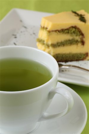 Japanese Matcha green tea with green tea cake in background Stock Photo - Budget Royalty-Free & Subscription, Code: 400-05203270