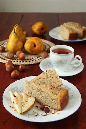 simsearch:400-04380218,k - Delicious homemade cake with pears and hazelnuts Stock Photo - Budget Royalty-Free & Subscription, Code: 400-05203288