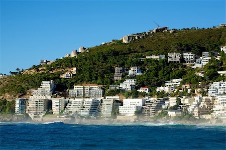 Side view of the luxuriuos Clifton Beach in Cape Town. Foto de stock - Royalty-Free Super Valor e Assinatura, Número: 400-05203576