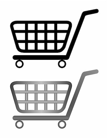 simsearch:400-04743017,k - Vector illustration of shoping cart isolated on white background Foto de stock - Super Valor sin royalties y Suscripción, Código: 400-05203667