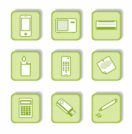 Green sticker with icon 9. Vector Stock Photo - Budget Royalty-Free & Subscription, Code: 400-05203695