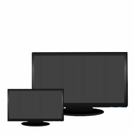 simsearch:400-05678491,k - Realistic illustration of plasma LCD TV. Vector Stock Photo - Budget Royalty-Free & Subscription, Code: 400-05203903