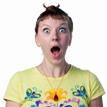 doglikehorse (artist) - Woman shocked and surprised at something, mouth open Photographie de stock - Aubaine LD & Abonnement, Code: 400-05214012