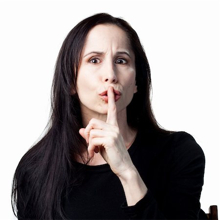 simsearch:400-05213670,k - Woman telling children to be quiet, Fingers on lips Stock Photo - Budget Royalty-Free & Subscription, Code: 400-05214093