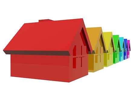 simsearch:400-05899415,k - Illustration of some houses in colour rainbows Photographie de stock - Aubaine LD & Abonnement, Code: 400-05214108
