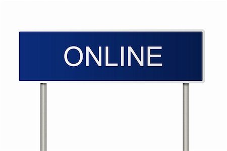 simsearch:400-05211490,k - A blue road sign with white text saying Online Fotografie stock - Microstock e Abbonamento, Codice: 400-05214367