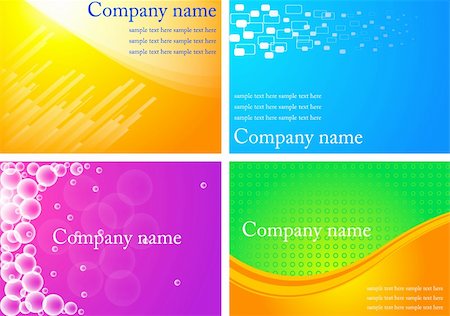 Set of colourful business cards - eps 10 Stock Photo - Budget Royalty-Free & Subscription, Code: 400-05214518