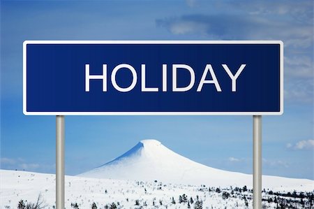 simsearch:400-05211490,k - A blue road sign with white text saying Holiday Fotografie stock - Microstock e Abbonamento, Codice: 400-05214555