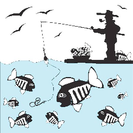 splav (artist) - Fishing. Fisher. Fish.Fishing on the Boat.Vector. Foto de stock - Super Valor sin royalties y Suscripción, Código: 400-05214599