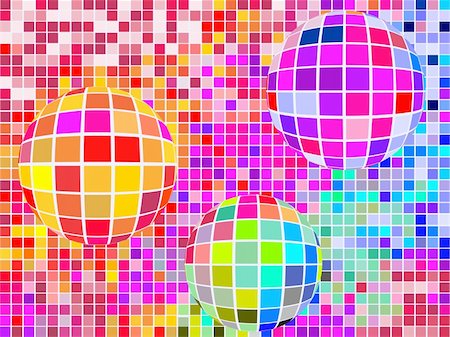 simsearch:400-05231593,k - vector illustration of spheres on a colorful square mosaic Foto de stock - Super Valor sin royalties y Suscripción, Código: 400-05215153
