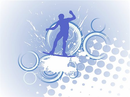 simsearch:400-04659091,k - vector illustration of wakeboarder silhouettes on an abstract background Photographie de stock - Aubaine LD & Abonnement, Code: 400-05215164