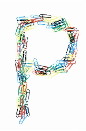 simsearch:400-05215797,k - Letter P formed with colorful paperclips Foto de stock - Super Valor sin royalties y Suscripción, Código: 400-05215795