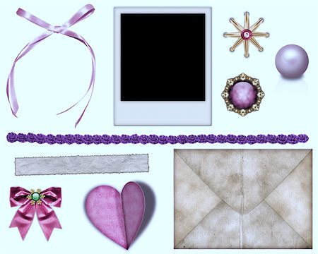 Items for decorating photos and design postcards. Scrapbooking. Stock Photo - Budget Royalty-Free & Subscription, Code: 400-05216109