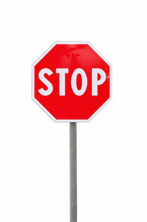 Stop road sign isolated Photographie de stock - Aubaine LD & Abonnement, Code: 400-05216236