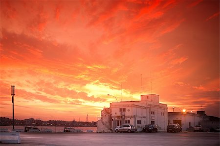 Sunset in the harbour of Bari in Italy Stock Photo - Budget Royalty-Free & Subscription, Code: 400-05216569