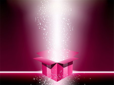 simsearch:400-04234530,k - Pink gift box with stars. Editable Vector Image Stock Photo - Budget Royalty-Free & Subscription, Code: 400-05217201