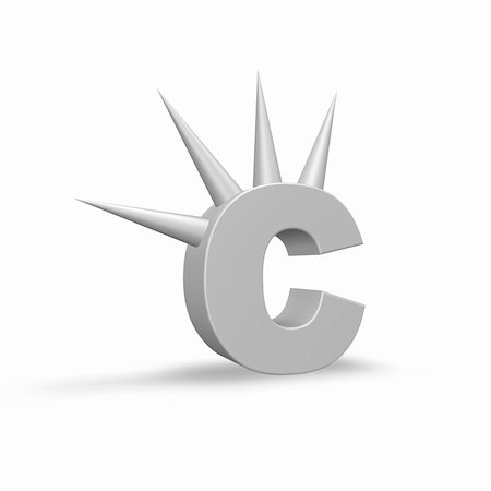 letter c with prickles on white background - 3d illustration Stock Photo - Budget Royalty-Free & Subscription, Code: 400-05218147