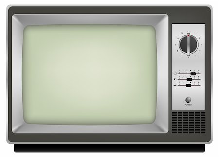 vector photo realistic vintage tv on white background Stock Photo - Budget Royalty-Free & Subscription, Code: 400-05218299