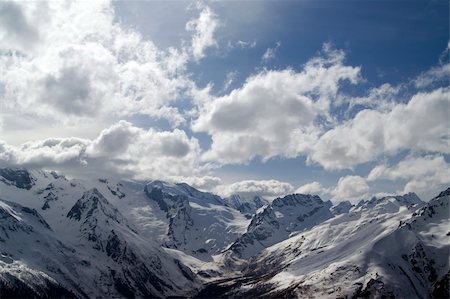 simsearch:400-06062187,k - Caucasus Mountains. Dombay. Panoramic view Foto de stock - Super Valor sin royalties y Suscripción, Código: 400-05218631