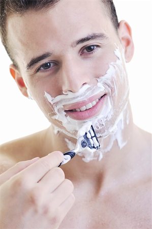 simsearch:400-09120179,k - young man shave isolated on white Foto de stock - Super Valor sin royalties y Suscripción, Código: 400-05218742