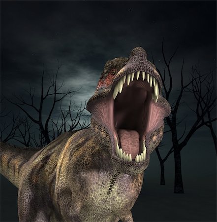 A Tyrannosaurus  Rex that is roaring fiercely. Foto de stock - Royalty-Free Super Valor e Assinatura, Número: 400-05218799