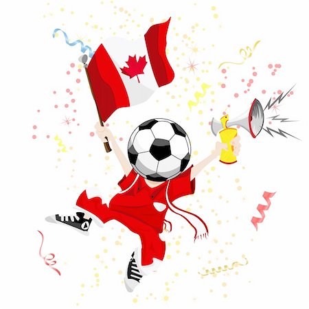 simsearch:400-04355909,k - Canada Soccer Fan with Ball Head. Editable Vector Illustration Foto de stock - Royalty-Free Super Valor e Assinatura, Número: 400-05218879