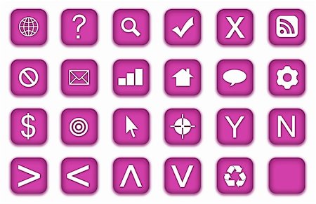 simsearch:400-04657894,k - Web Icons Set in Aqua Purple Symbols Stock Photo - Budget Royalty-Free & Subscription, Code: 400-05218938