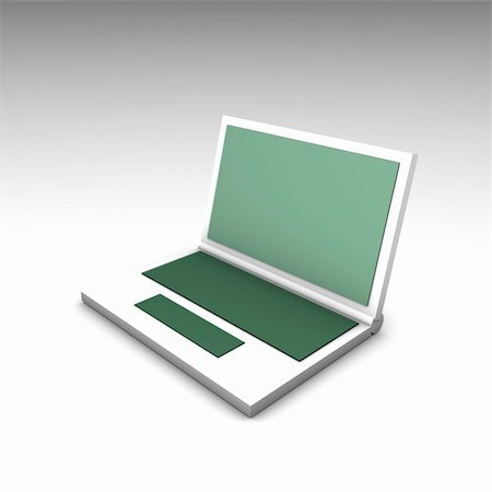 simsearch:400-05125337,k - Green White Computer Notebook in 3d Art Foto de stock - Super Valor sin royalties y Suscripción, Código: 400-05218948