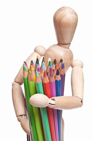 simsearch:400-03947012,k - toy with color pencil, on white background, photo Stock Photo - Budget Royalty-Free & Subscription, Code: 400-05219097