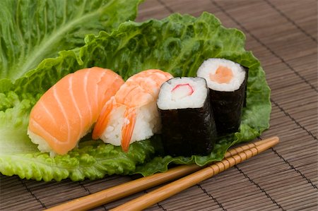 simsearch:400-04292843,k - a background photo of a typical japanes sashimi and sushi food Stock Photo - Budget Royalty-Free & Subscription, Code: 400-05219316