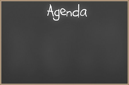 Chalkboard with wooden frame and the text Agenda Stock Photo - Budget Royalty-Free & Subscription, Code: 400-05219437