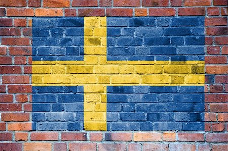 sweden graffiti - Swedish flag spray painted on a wall. Stock Photo - Budget Royalty-Free & Subscription, Code: 400-05219504