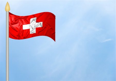 Swiss flag with ripples Fotografie stock - Microstock e Abbonamento, Codice: 400-05219523