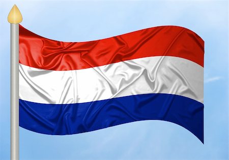 Dutch flag with ripples Fotografie stock - Microstock e Abbonamento, Codice: 400-05219559
