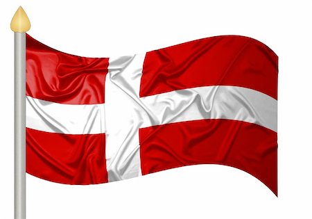 Danish flag with ripples Fotografie stock - Microstock e Abbonamento, Codice: 400-05219585