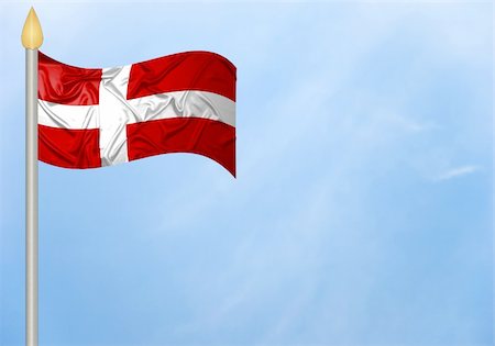 Danish flag with ripples Fotografie stock - Microstock e Abbonamento, Codice: 400-05219587