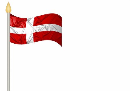 Danish flag with ripples Fotografie stock - Microstock e Abbonamento, Codice: 400-05219588