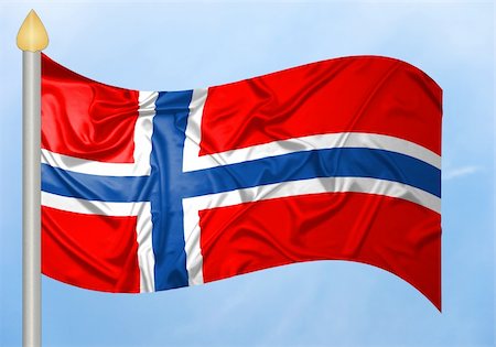 Norwegian flag with ripples Fotografie stock - Microstock e Abbonamento, Codice: 400-05219595