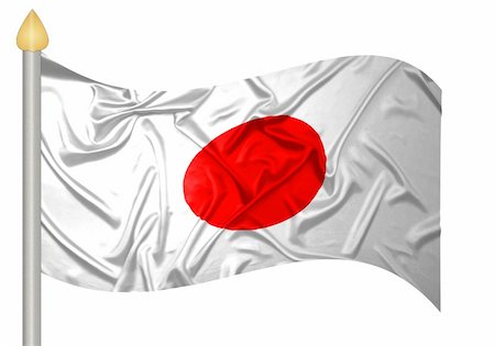 Japanese flag with ripples Fotografie stock - Microstock e Abbonamento, Codice: 400-05219621